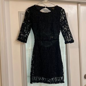 Audrey Black Lace key hole back three quarter length sleeve